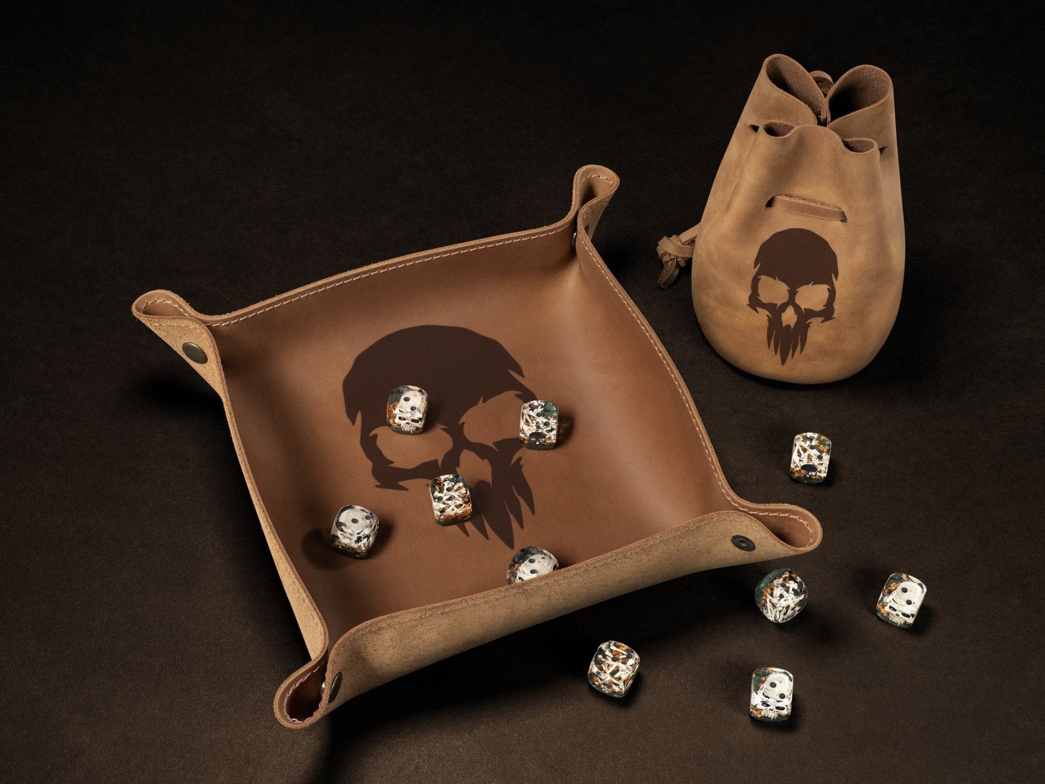 Skull & Bones Dice Set - St George Leather Shop
